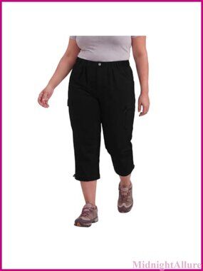 Plus Size Cargo Capris Lightweight Quick Dry Womens Hiking Cropped Pants 5